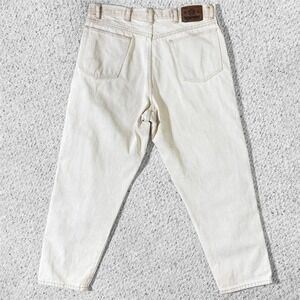 VTG 90s Wrangler Authentic Jeans Mens 36x30 Cream Straight/Tapered Leg Denim